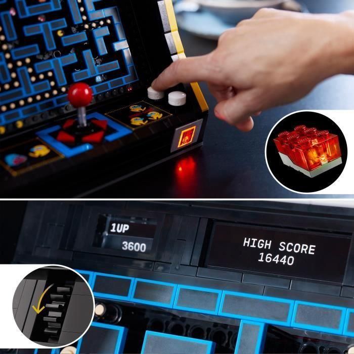 LEGO 10323 Icons PAC-MAN Juego Arcade, Maqueta para Construir para Adultos, Máquina de Juego con Personajes 3