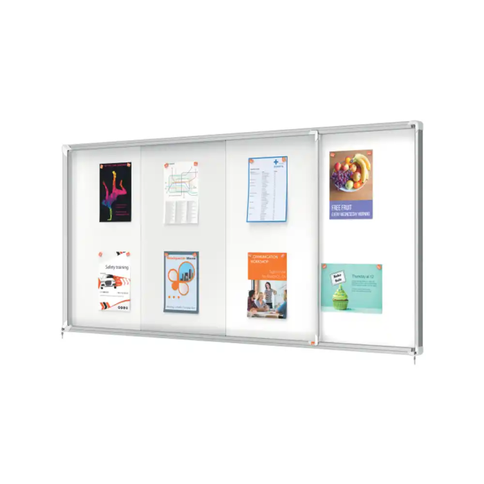 Nobo Vitrina de Anuncios Premium Plus Magnética con Puerta Corredera 27 x DIN A4 997x2072x54 mm 5