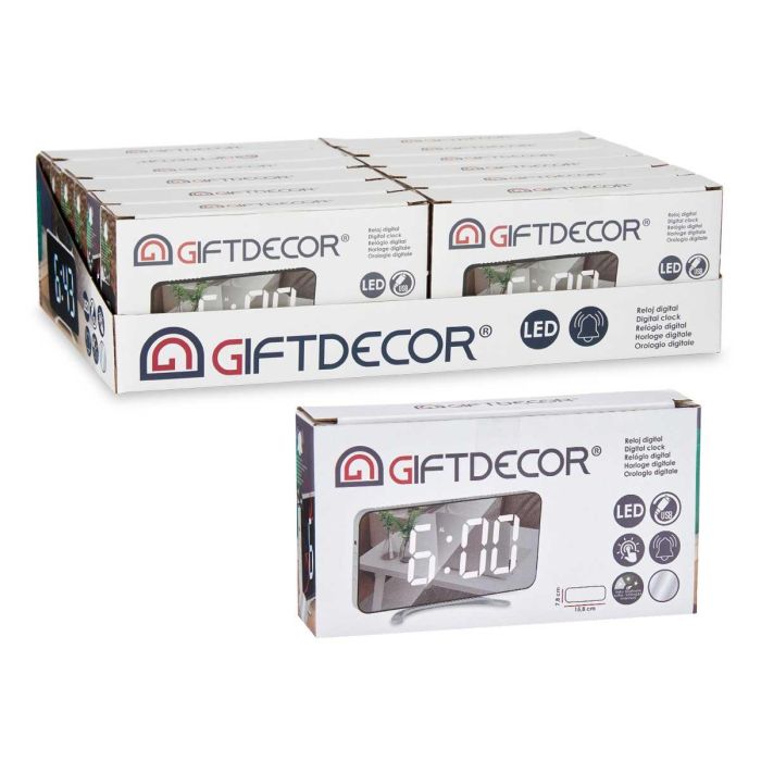 Reloj Espejo Blanco Giftdecor 15.7x7.7x1.5 cm, USB, ABS (12 Unidades) 2 Reloj Espejo Blanco Giftdecor 15.7x7.7x1.5 cm, USB, ABS (12 Unidades) 2