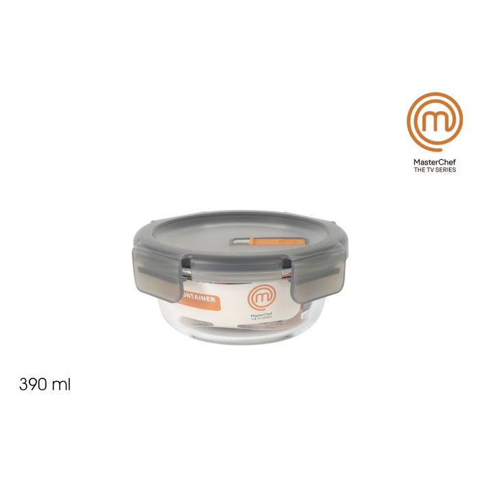 Inde Fiambrera Hermética Redonda 390 ml Masterchef - 13.7 x 6 x 13.7 cm (12 Unidades)