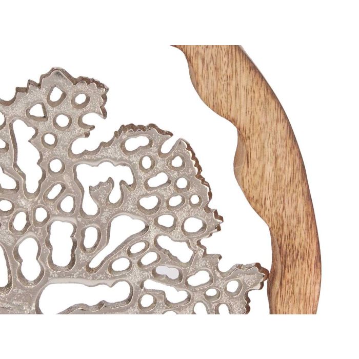 Arbol De La Vida Metal Plata Soporte Madera Giftdecor 25CM (6 Unidades) 2 Arbol De La Vida Metal Plata Soporte Madera Giftdecor 25CM (6 Unidades) 2