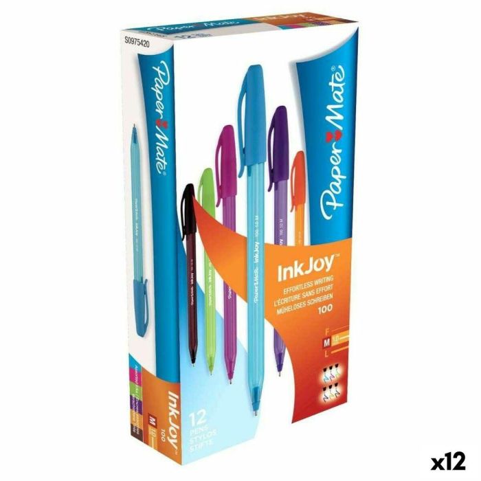 Bolígrafo Paper Mate Inkjoy 12 Piezas Multicolor 1 mm (12 Unidades) 0 Bolígrafo Paper Mate Inkjoy 12 Piezas Multicolor 1 mm (12 Unidades) 0
