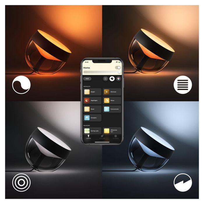 Philips Hue Lámpara Iris White & Color Ambiance Bluetooth Negro Compatible con Alexa Google Assistant Apple HomeKit