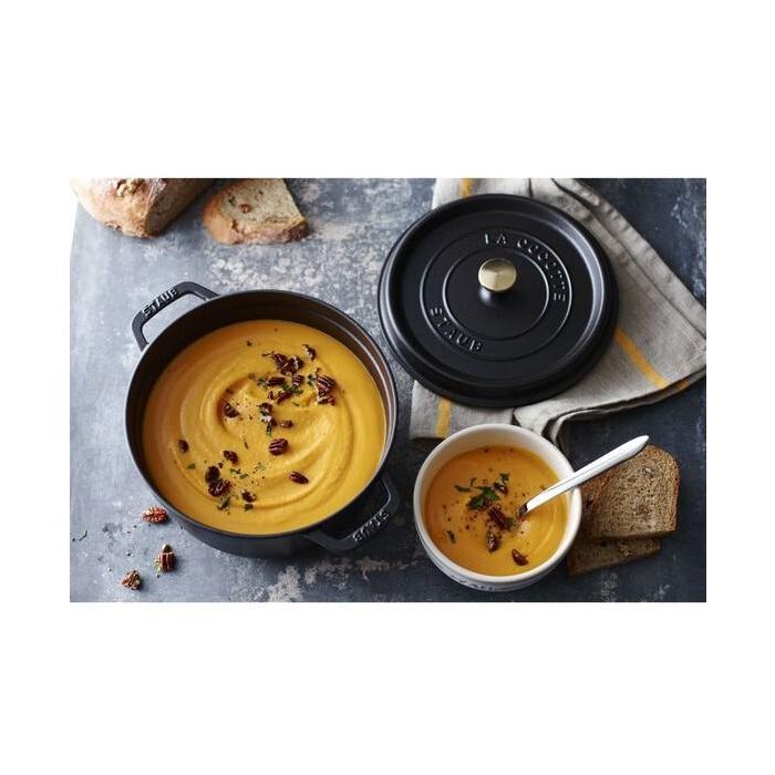 Staub La Cocotte 24cm rund. schwarz. Gusseisen 6