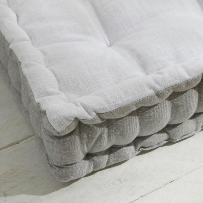 Today TOD1700239299636 Cojín de suelo CHARME, Slub, Chambray, Bordado Capucine, 40x40x10 cm 3 Today TOD1700239299636 Cojín de suelo CHARME, Slub, Chambray, Bordado Capucine, 40x40x10 cm 3