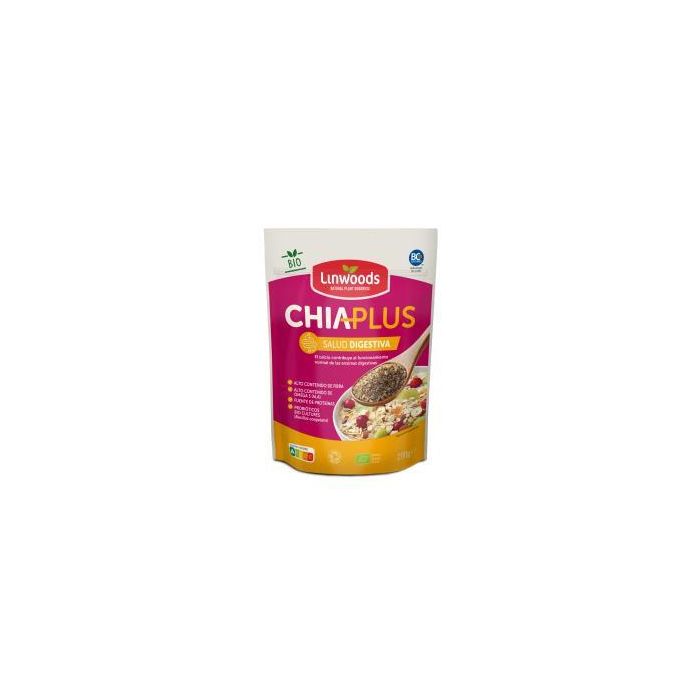 LINWOODS Chia Plus Salud Digestiva Semillas de Chía Molidas Bio Vegan Sg 200g - Con Probióticos y Omega 3
