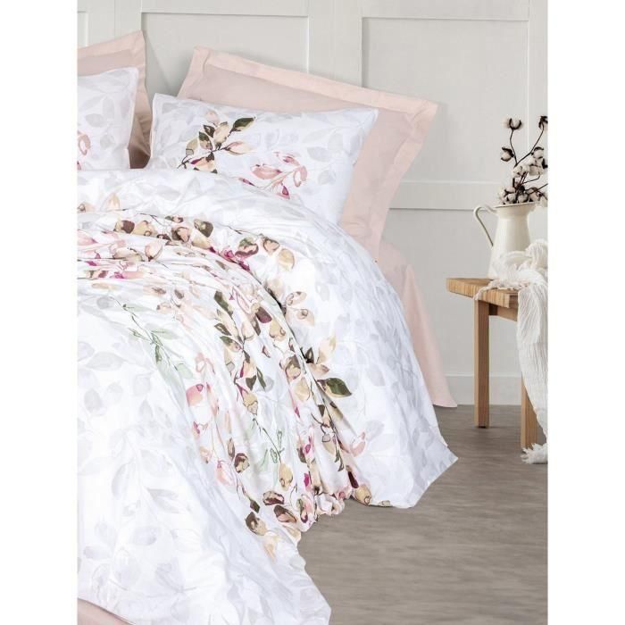 Juego de cama - 1 funda nórdica 220x240 cm + 2 fundas de almohada 60x60 cm - 100% algodón - Beige 2 Juego de cama - 1 funda nórdica 220x240 cm + 2 fundas de almohada 60x60 cm - 100% algodón - Beige 2