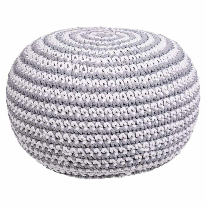 Puff Alexandra House Living Blanco Gris Poliestireno 45 x 30 x 45 cm