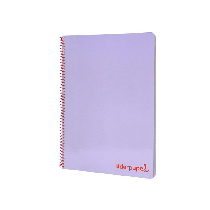 Cuaderno Espiral Liderpapel A4 Wonder Tapa Plastico 80H 90 gr Cuadro 4 mm Con Margen Color Violeta 5 unidades 2