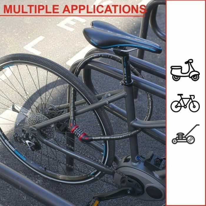 MASTER LOCK Cable antirrobo para bicicletas: ideal para bicicletas, bicicletas eléctricas, patinetas, cochecitos, cortacéspedes y otros equipos 1