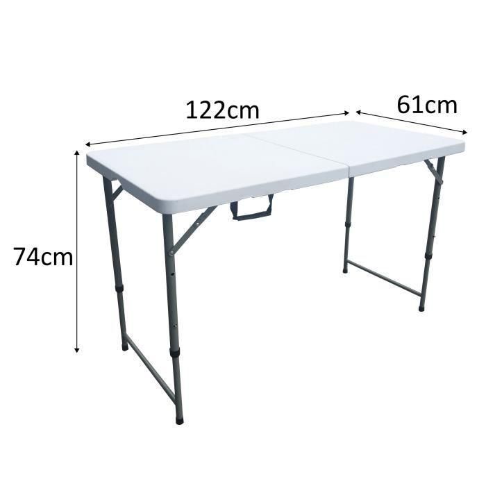 Mesa plegable - 120 cm - 4 personas - Recubrimiento en polvo en tubos de acero, entrada Ø 25 x 1 mm 3 Mesa plegable - 120 cm - 4 personas - Recubrimiento en polvo en tubos de acero, entrada Ø 25 x 1 mm 3