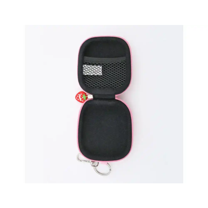 Wondee Mini Estuche Tecnológico Fresa para Auriculares, Cables y USB | Organizador Compacto con Mosquetón 2
