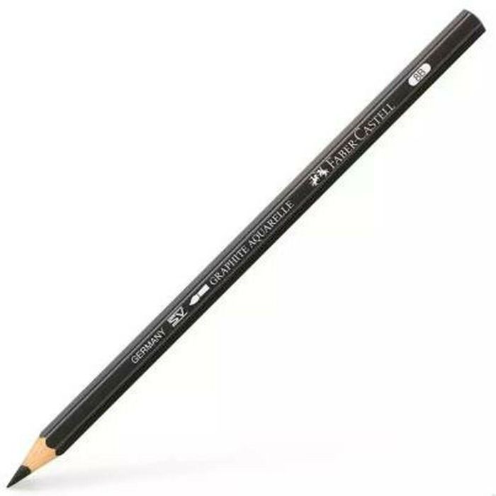 Lápiz Faber-Castell Graphite Aquarelle Acuarelable Negro Hexagonal 8B (6 Unidades) 1