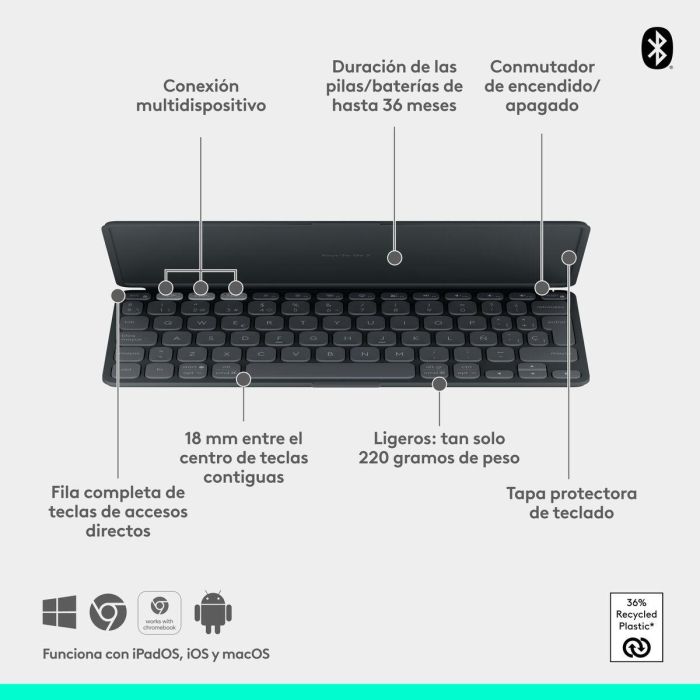 Teclado Logitech 920-012973 Grafito Español QWERTY 24 Teclado Logitech 920-012973 Grafito Español QWERTY 24