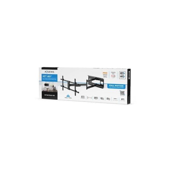 AISENS - SOPORTE PRO GIRATORIO, INCLINABLE Y NIVELABLE PARA MONITOR/TV 50KG DE 43-80, NEGRO 4 AISENS - SOPORTE PRO GIRATORIO, INCLINABLE Y NIVELABLE PARA MONITOR/TV 50KG DE 43-80, NEGRO 4