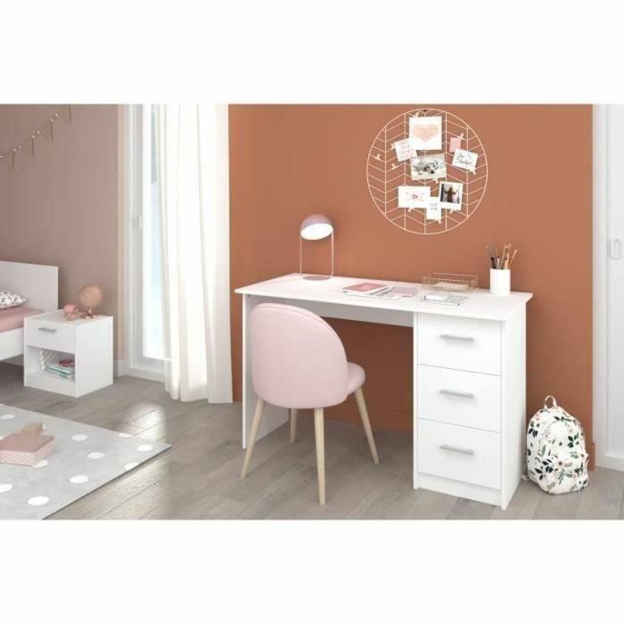 ESSENTIELLE Escritorio con 3 cajones - Decoración blanca - L 121.2 x P 74.3 x H 55 cm 11