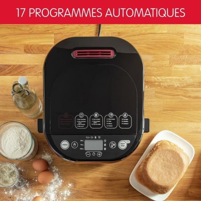 MOULINEX - Pleasure bread 1kg-bread machine 17 programas, color negro y morado - OW220830 1