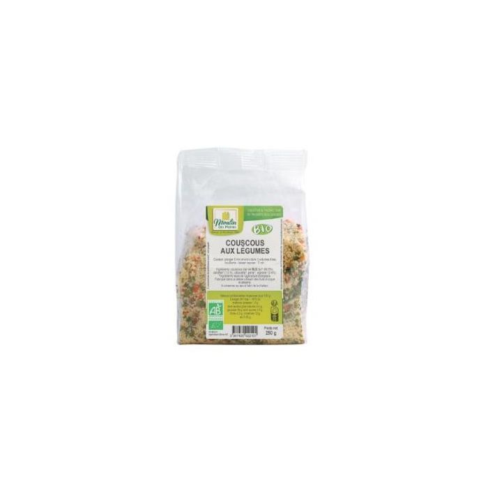 MOULIN DES MOINES Cuscús con Verduras Bio 250g - Fuente de Fibra y Proteínas, Ecológico
