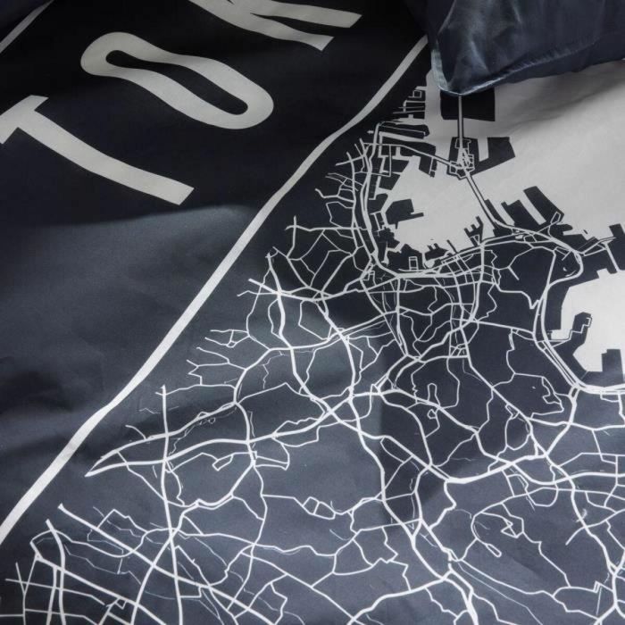 Today TOD3574641268633 Juego de cama para 2 personas 240x220 cm Algodón Estampado Tokio Azul Oscuro 3