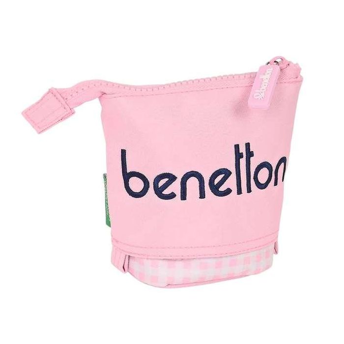 Estuche Cubilete Benetton Vichy Rosa (8 x 19 x 6 cm)