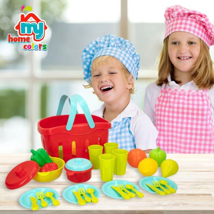 Set de Alimentos de Juguete Colorbaby Menaje y utensilios de cocina 36 Piezas (12 Unidades) 5