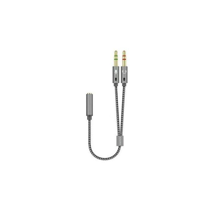 Aisens A128-0417 Cable adaptador audio estéreo Jack 3.5mm Hembra 4-pines a 2x Macho 3-pines para Auriculares Micrófono a PC 25cm Gris Aisens A128-0417 Cable adaptador audio estéreo Jack 3.5mm Hembra 4-pines a 2x Macho 3-pines para Auriculares Micrófono a PC 25cm Gris