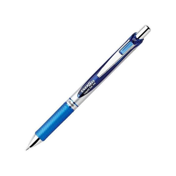 Pentel Bolígrafo Energel Retráctil Punta 0.7 mm Azul - Pack 12 Unidades