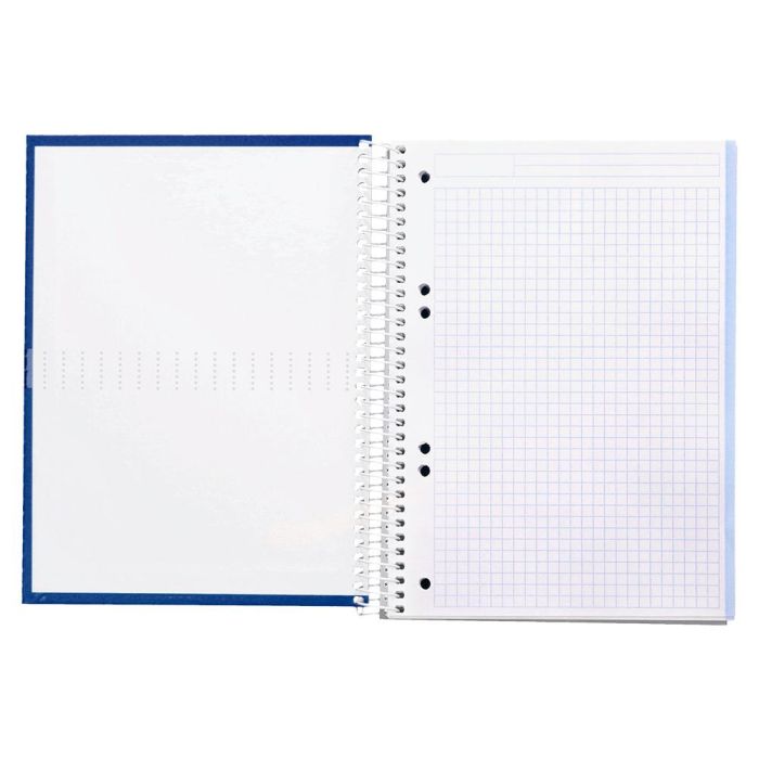 Cuaderno Espiral Liderpapel A5 Micro Crafty Tapa Forrada 120H 90 gr Cuadro 5 mm 5 Bandas6 Taladros Color Azul 8