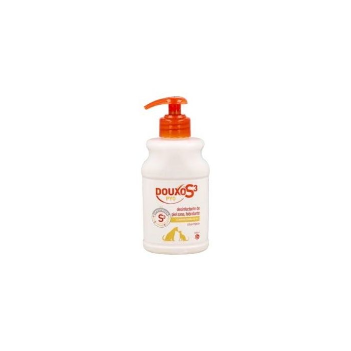 Ceva Douxo S3 Pyo Champú para perros y gatos, piel sana hidratante, desinfectante de microbiota cutánea, 200 ml