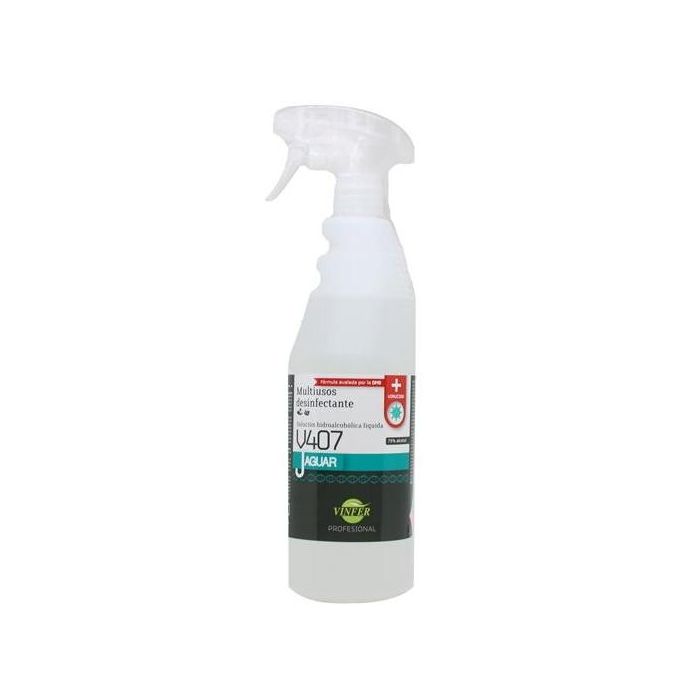Vinfer Desinfectante multiuso autorizado jaguar v407 botella con pulverizador 750 ml