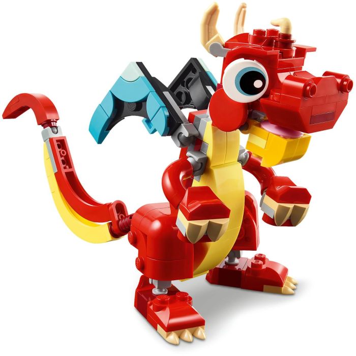 LEGO 31145 Creator Juguete Dragón Rojo 3 en 1 con 3 minifiguras de animales: Dragón, Pez y Fénix 3