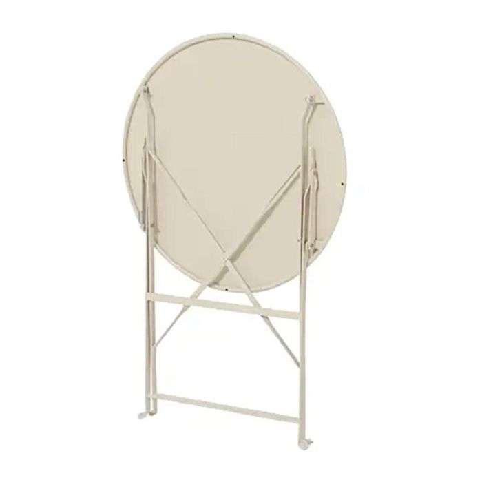 Set jardín mesa y 2 sillas plegables helsingborg de acero blanco 4