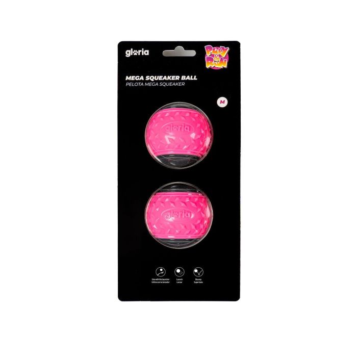 Gloria Play And Run Pelota Mega Squeaker para Perros M 6.35 cm Rosa-Gris (2 Unidades) - Juguete de Ejercicio y Adiestramiento TPR Gloria Play And Run Pelota Mega Squeaker para Perros M 6.35 cm Rosa-Gris (2 Unidades) - Juguete de Ejercicio y Adiestramiento TPR