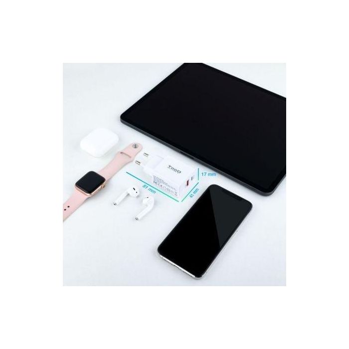 TooQ TQWC-2SC04WT Cargador de Pared Carga Rápida 20W Doble Puerto USB-C Power Delivery y USB-A Quick Charge 3.0 Blanco 2 TooQ TQWC-2SC04WT Cargador de Pared Carga Rápida 20W Doble Puerto USB-C Power Delivery y USB-A Quick Charge 3.0 Blanco 2