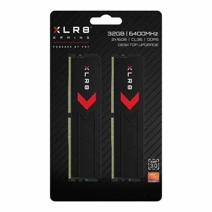 Kit de memoria - PNY - XLR8 Gaming DDR5 - 32 GB (2 x 16 GB) - 6400 MHz - CL36 - Para ordenador de escritorio 1 Kit de memoria - PNY - XLR8 Gaming DDR5 - 32 GB (2 x 16 GB) - 6400 MHz - CL36 - Para ordenador de escritorio 1