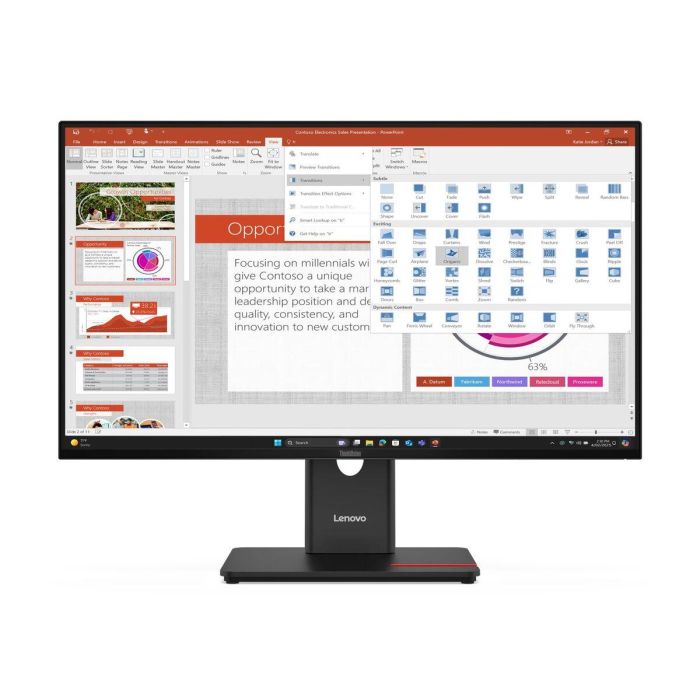 Lenovo ThinkVision T27-40 Monitor 27" Full HD IPS 120Hz HDMI DisplayPort USB-C Negro 2