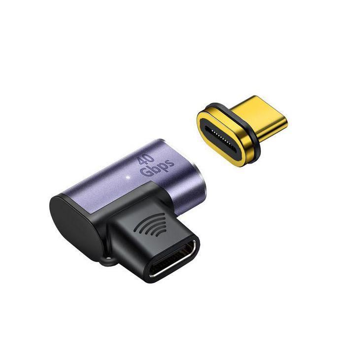 MicroConnect Adaptador Magnético USB4 Gen 3x2 Tipo C 90° para Ordenadores y Dispositivos Inteligentes con Puertos USB-C