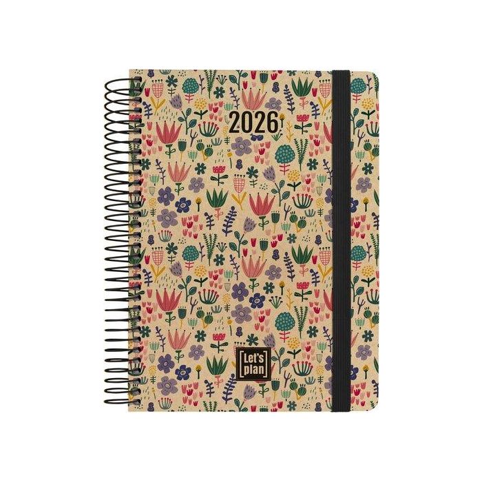 Agenda Anual (2026) Grafoplas Nature Espiral Tapa Dura Kraft Con Goma A5 210X150 D/P Holanda