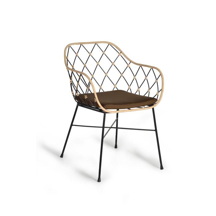 Giner y Colomer - Lote de 2 Sillones de Ratán con Patas de Metal, Natural, Asiento 39x43 cm 1 Giner y Colomer - Lote de 2 Sillones de Ratán con Patas de Metal, Natural, Asiento 39x43 cm 1