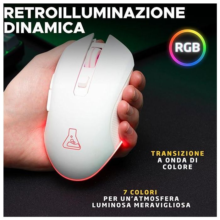 Gaming Mouse Wireless - 6400 Dpi - White 3