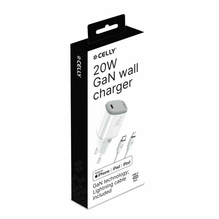 Cable USB Celly UPTC1USBC20WCTL Blanco 1