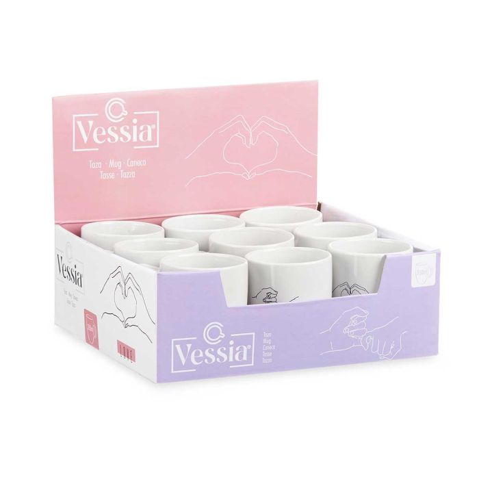 Taza Porcelana 350 Ml Hands Line Surtidos Vessia 12X10CM (27 Unidades) 2 Taza Porcelana 350 Ml Hands Line Surtidos Vessia 12X10CM (27 Unidades) 2