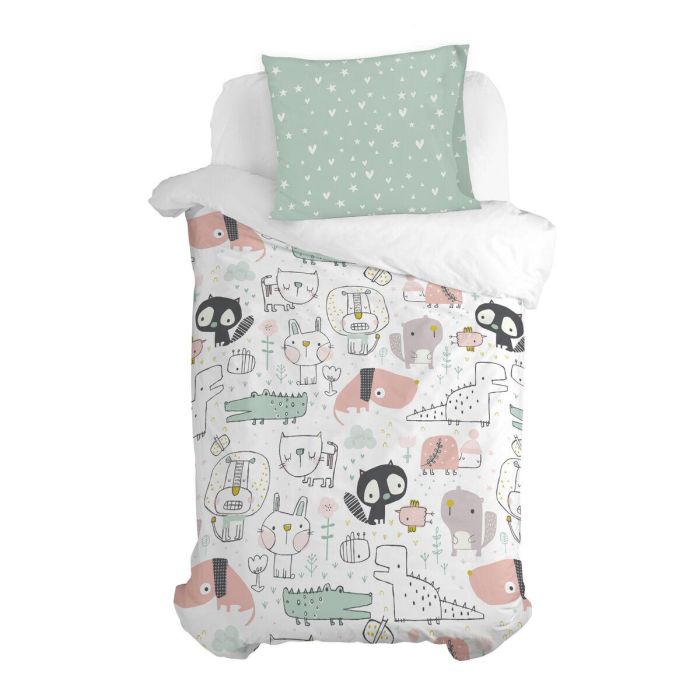 Funda de almohada HappyFriday Moshi Moshi Best Buddies Multicolor 60 x 70 cm 1