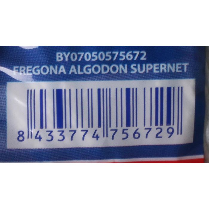 Supernet - Fregona de Algodón Supernet, 9.8 cm de Ancho x 29.2 cm de Largo x 6.5 cm de Alto (30 Unidades)