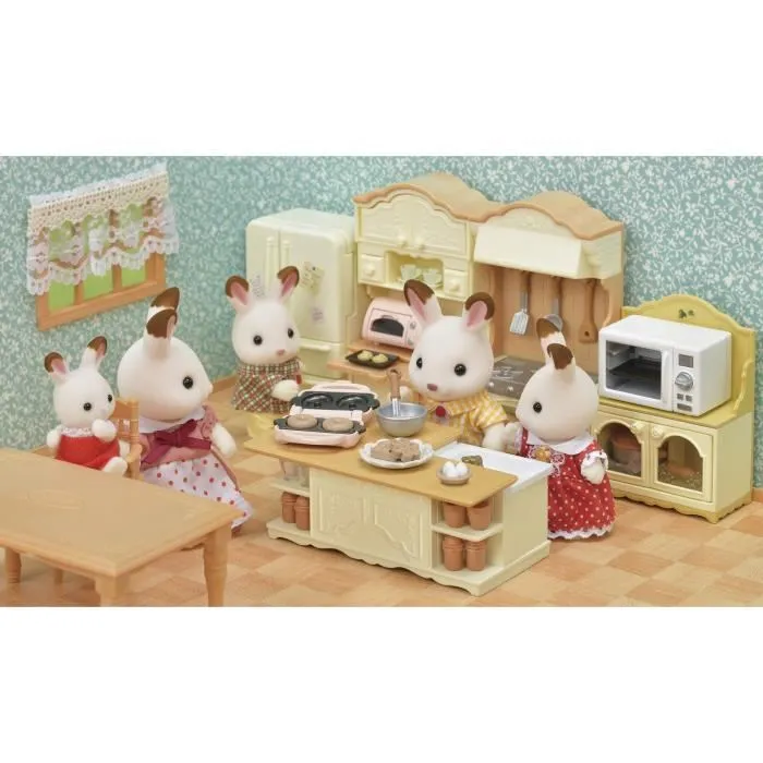 Sylvanian Families EPOCH 5442 Muebles y Accesorios de Cocina Set con Accesorios, Alimentos y Utensilios para Desayunos 1