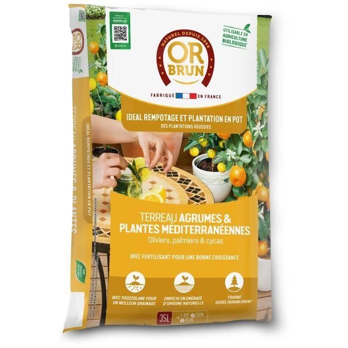 Or Brun OBRTAG35N Tierra para Cítricos y Plantas Mediterráneas Marrón Oro 35 L Or Brun OBRTAG35N Tierra para Cítricos y Plantas Mediterráneas Marrón Oro 35 L