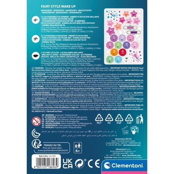 Clementoni - Paleta de maquillaje estilo hada - Crazy Chic - Caja de chicas con espejo integrado 3 Clementoni - Paleta de maquillaje estilo hada - Crazy Chic - Caja de chicas con espejo integrado 3