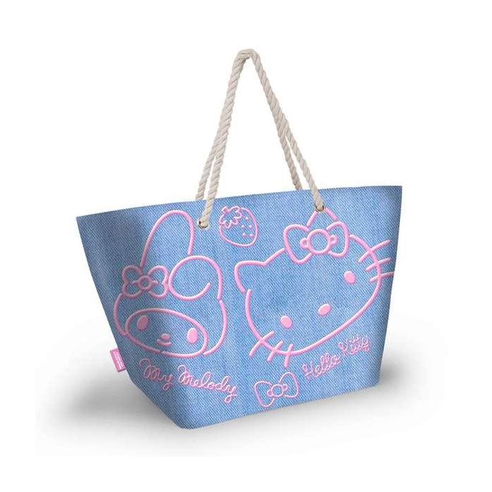 Karactermania Bolsa de Playa Soleil Hello Kitty Denim, Polyester, 52 x17 x37 cm