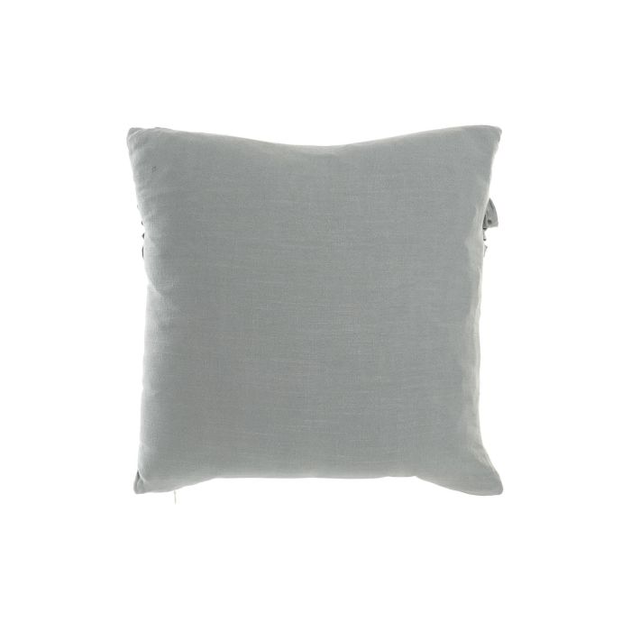 DKD Home Decor Cojin Lino y Rayon Verde Menta y Azul Celeste Flores 45 x 45 x 10 cm (4 Unidades) 2