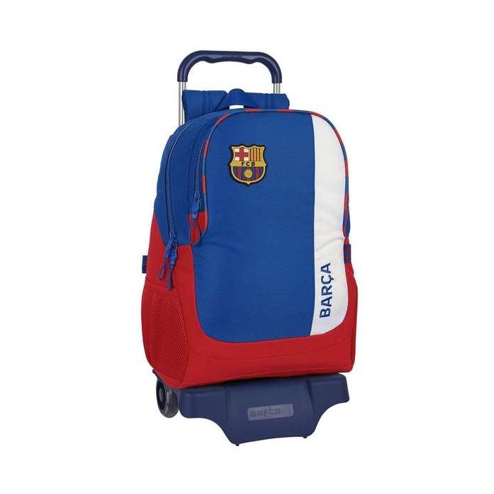 Mochila Escolar con Ruedas F.C. Barcelona Azul Granate 32 x 44 x 16 cm